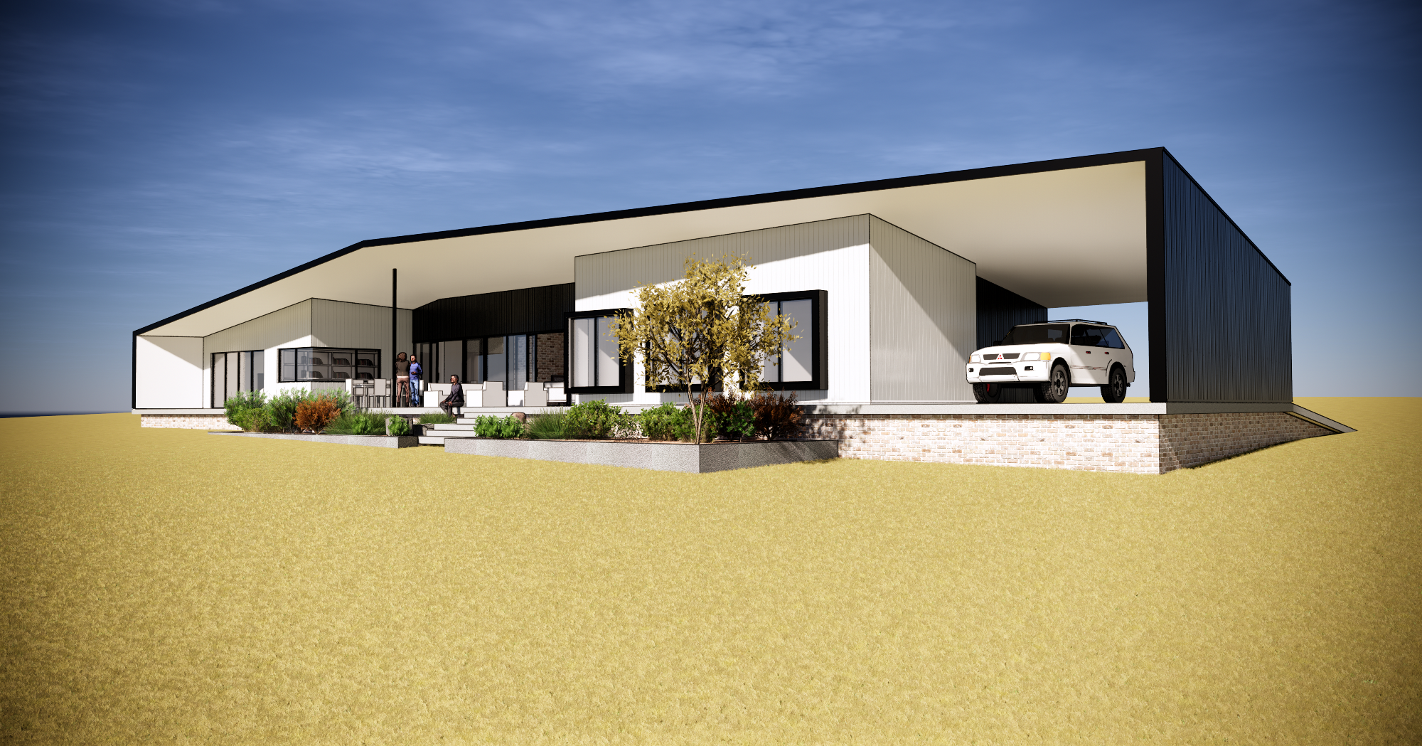 Horrocks Residence rear view of house.