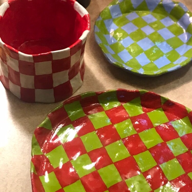 "Match Set," 2020
Sandstone Clay, Acrylic Paint, High Gloss Glaze