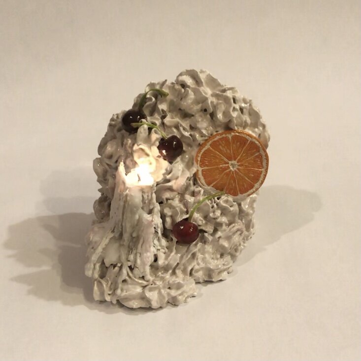 "Whipped Cream Aftermath," 2020
Sandstone Clay, Acrylic Paint, High Gloss Glaze, Wax