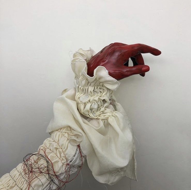 "Velociraptor," 2021
Sandstone Clay, Acrylic Paint, Linen