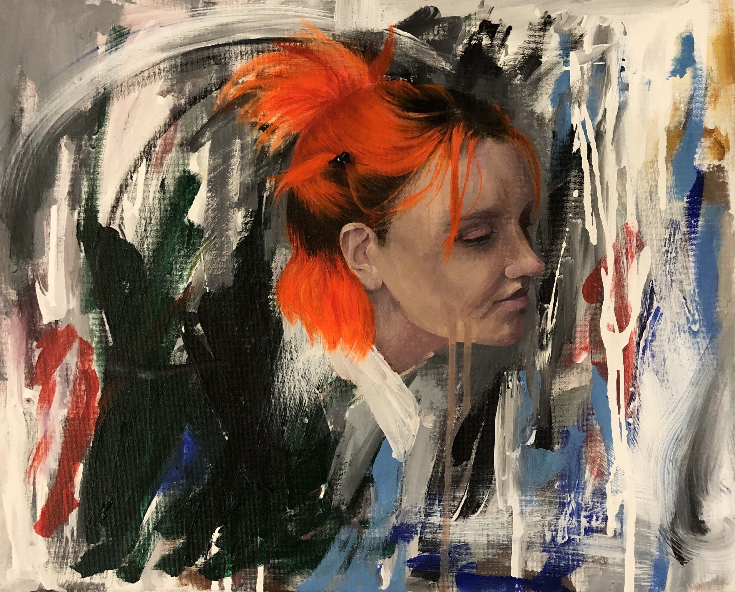 "Girlhood Triptych: Smear"
Canvas, Acrylic Paint, 2021