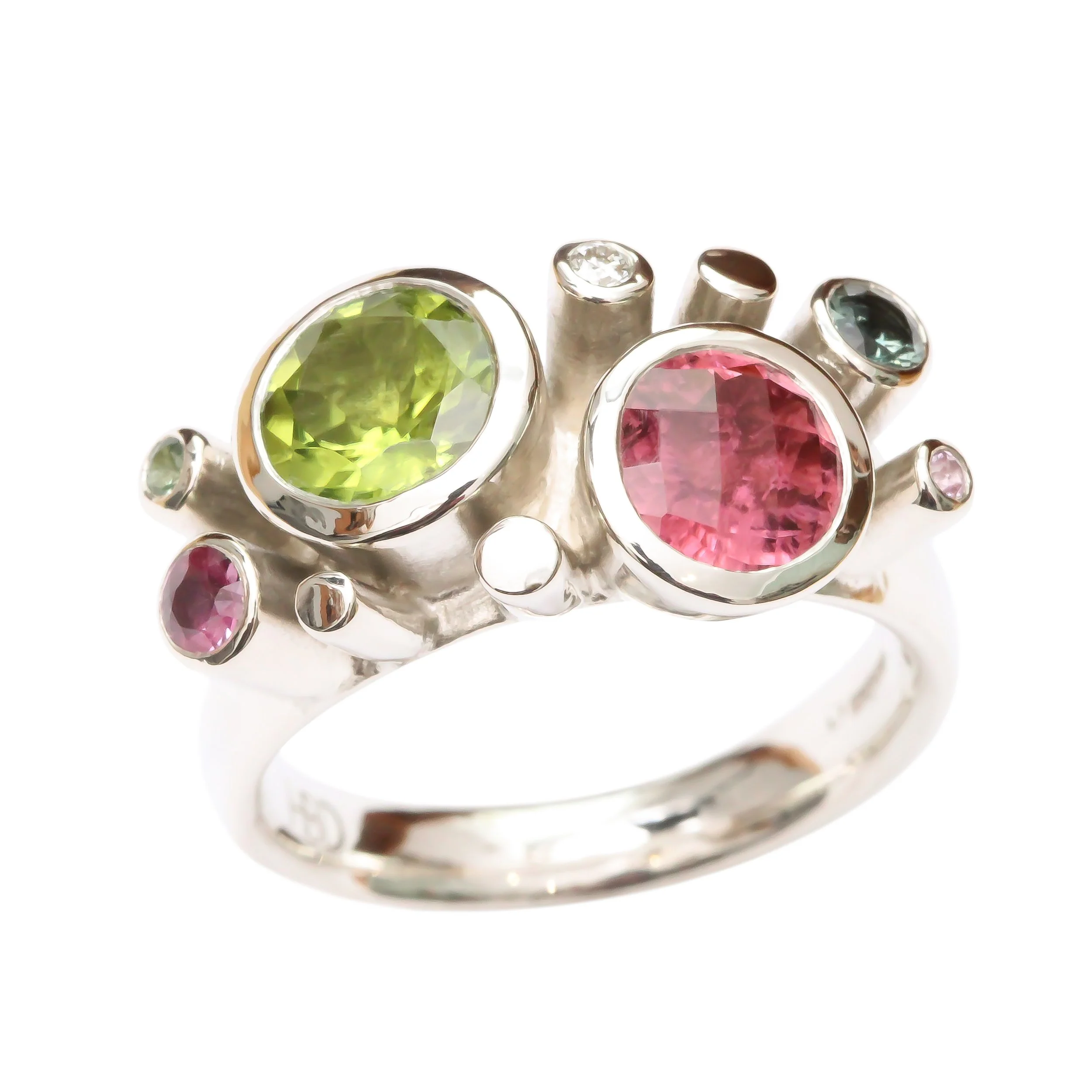 Silver Peridot, Pink Tourmaline.jpg