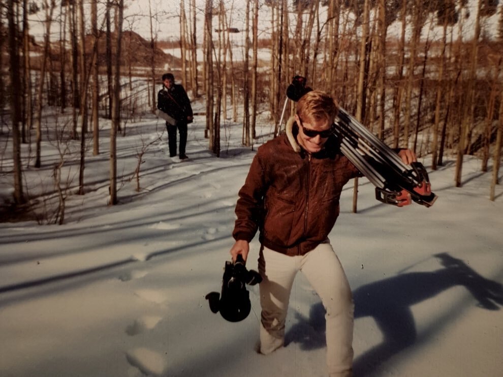 Searching online for info on some of Ian Pringle&rsquo;s films  and look what pic I found - from 1984 Ray Argall snow deep in the Colorado ranges shooting Wrong World. That&rsquo;s Daniel @danielzevscharf on sound behind. It&rsquo;s on some cult film