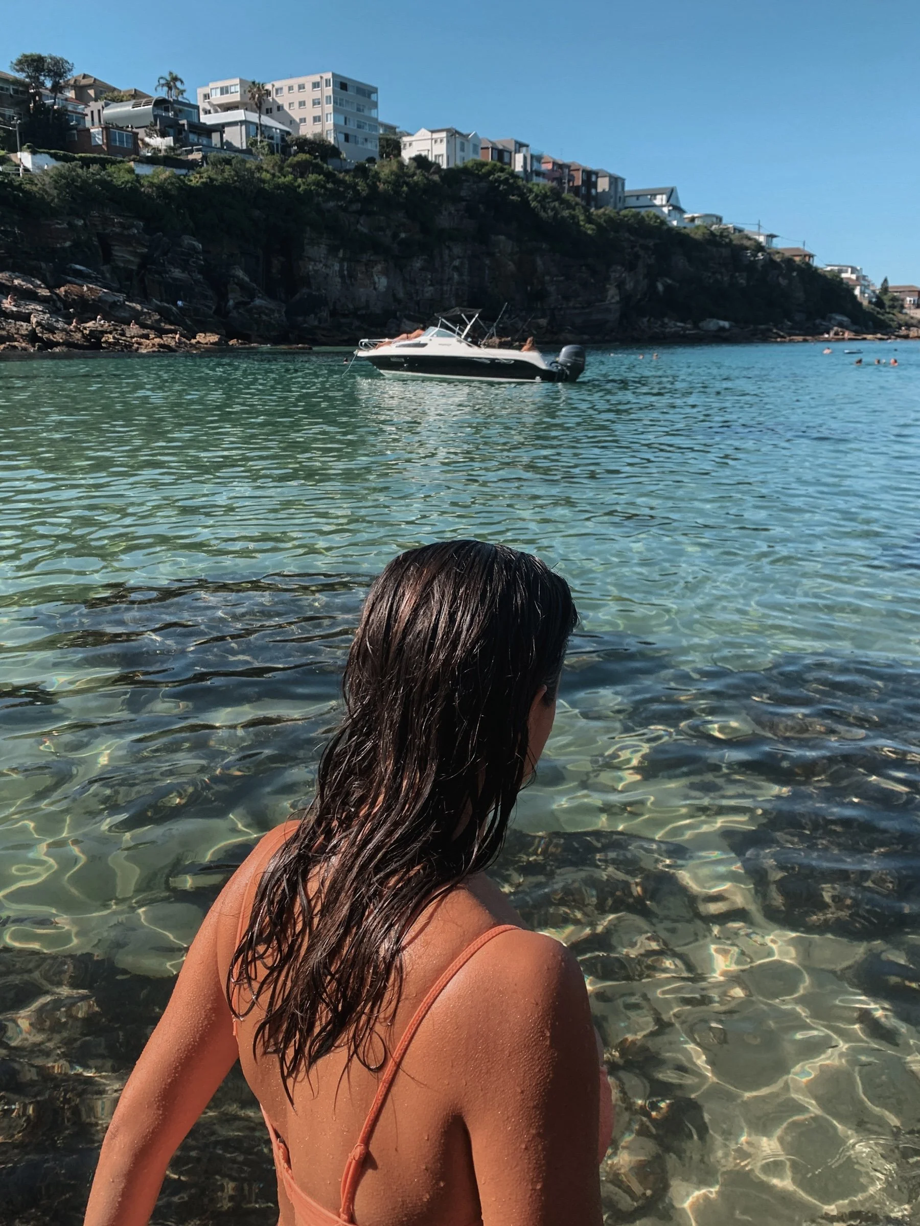 girl at sydney beach in water