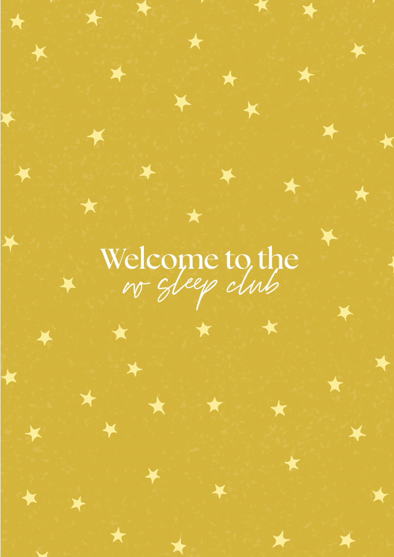 no sleep club newborn card
