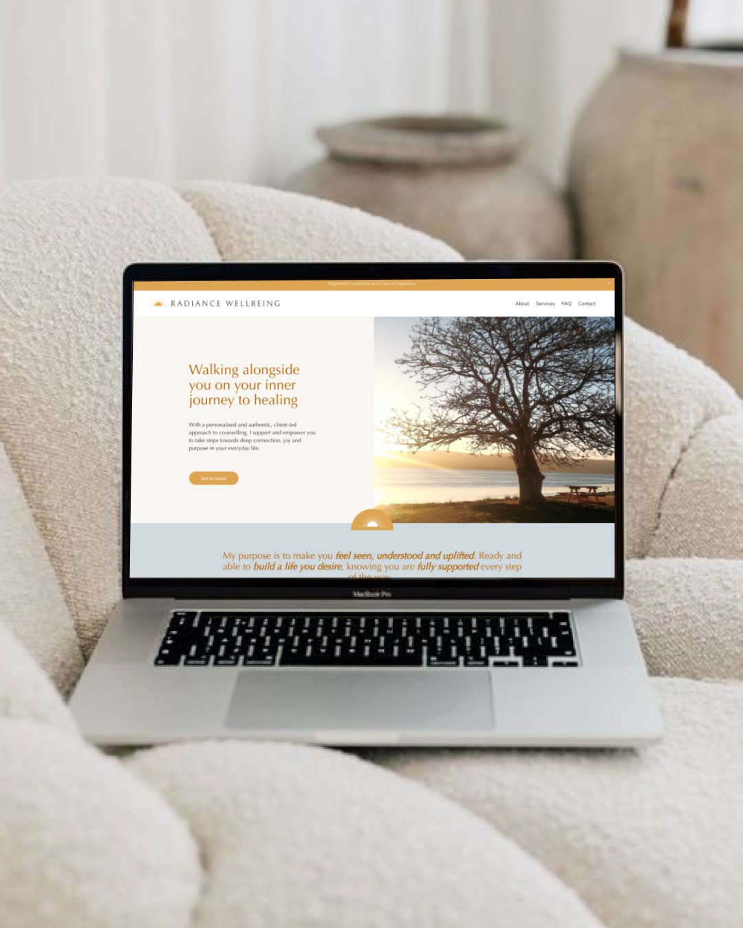 New website launch!

Introducing Radiance Wellbeing &ndash; Walking alongside you on your inner journey to healing.

Christina, the heart &amp; soul of Radiance Wellbeing, approached me to craft a digital presence that not only attracts new clients b