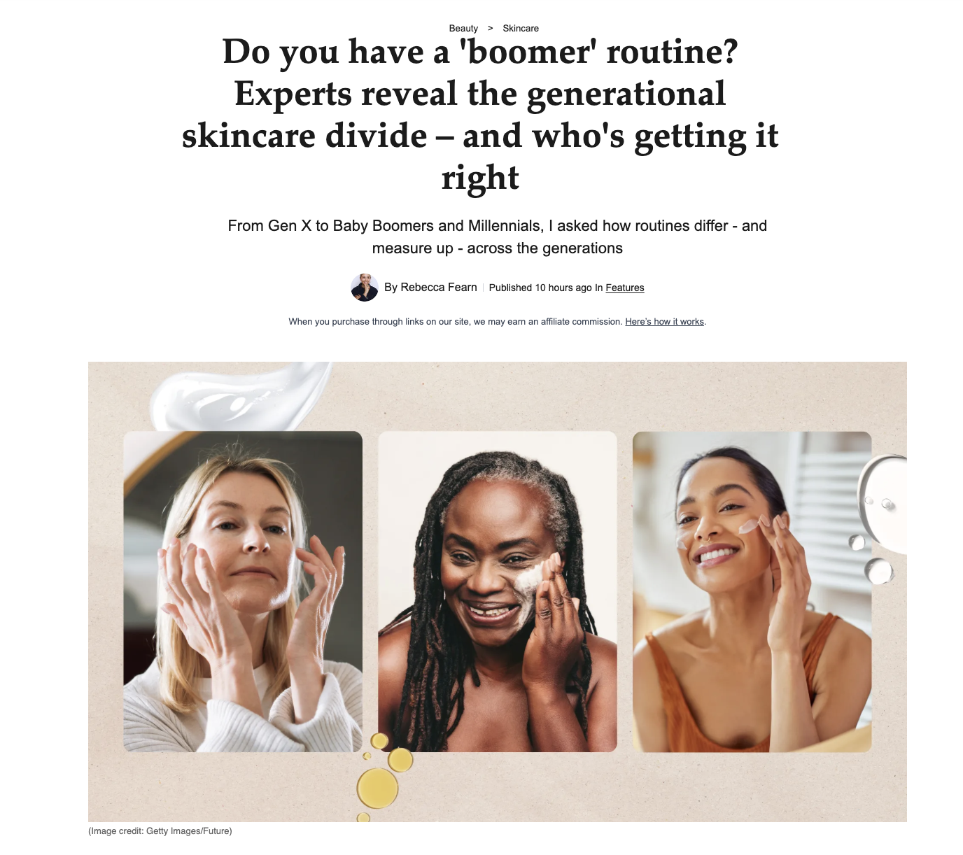Generational skincare for Woman & Home