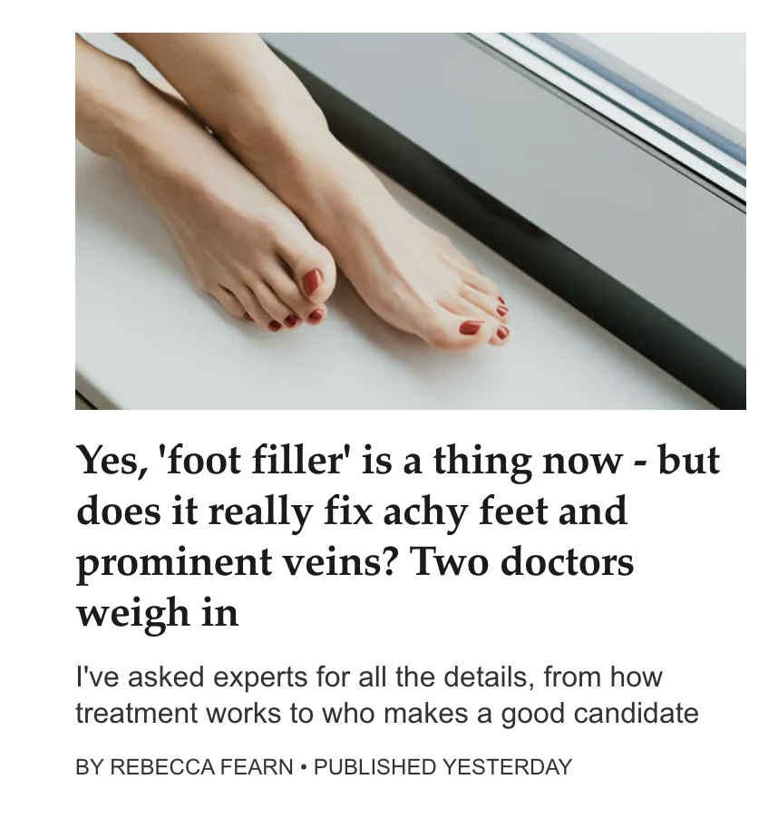 Yes, 'foot filler' is a thing now - for Woman & Home