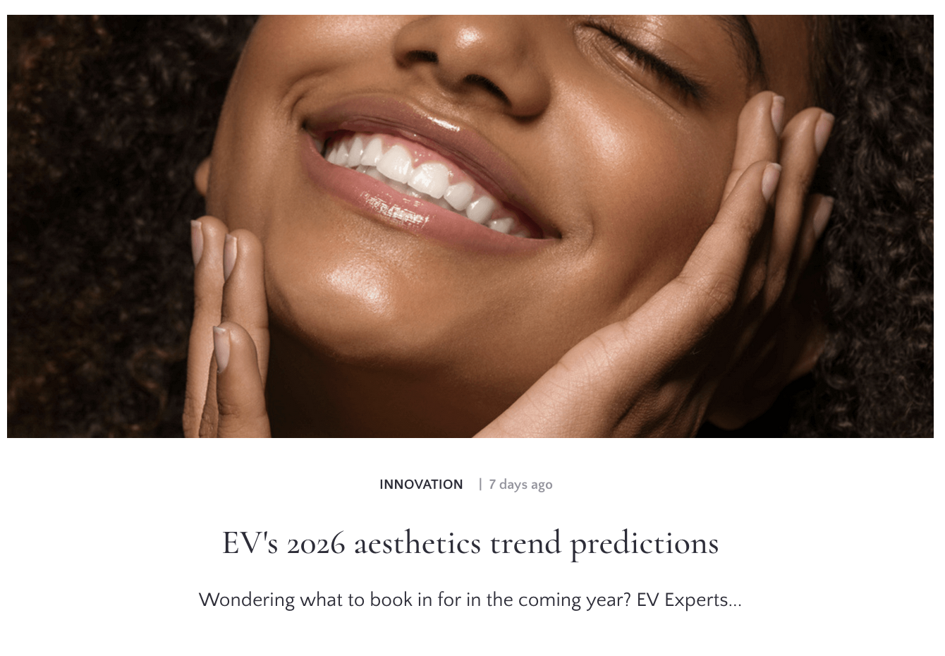 EV's 2026 aesthetics trend predictions for Etre Vous