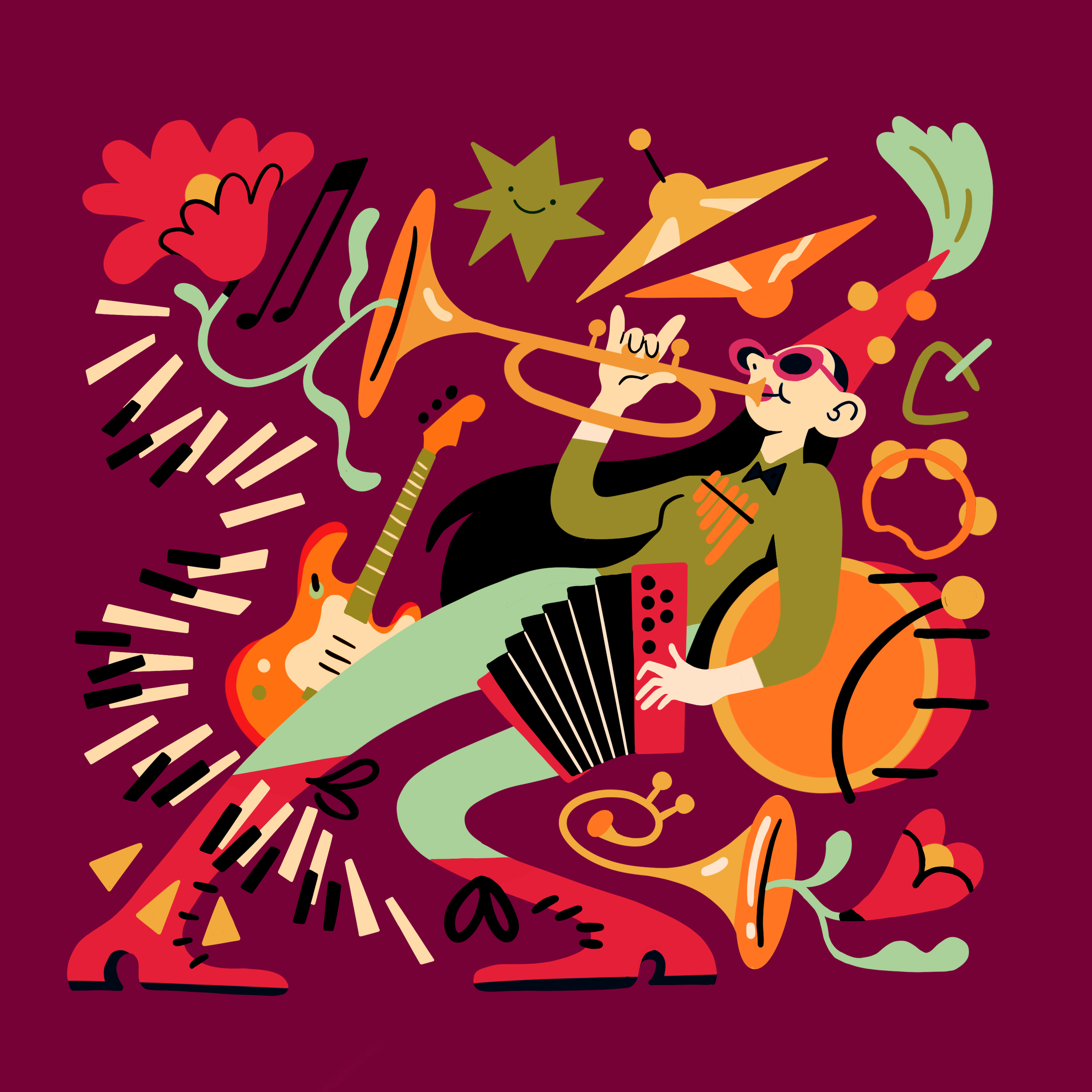 One woman band