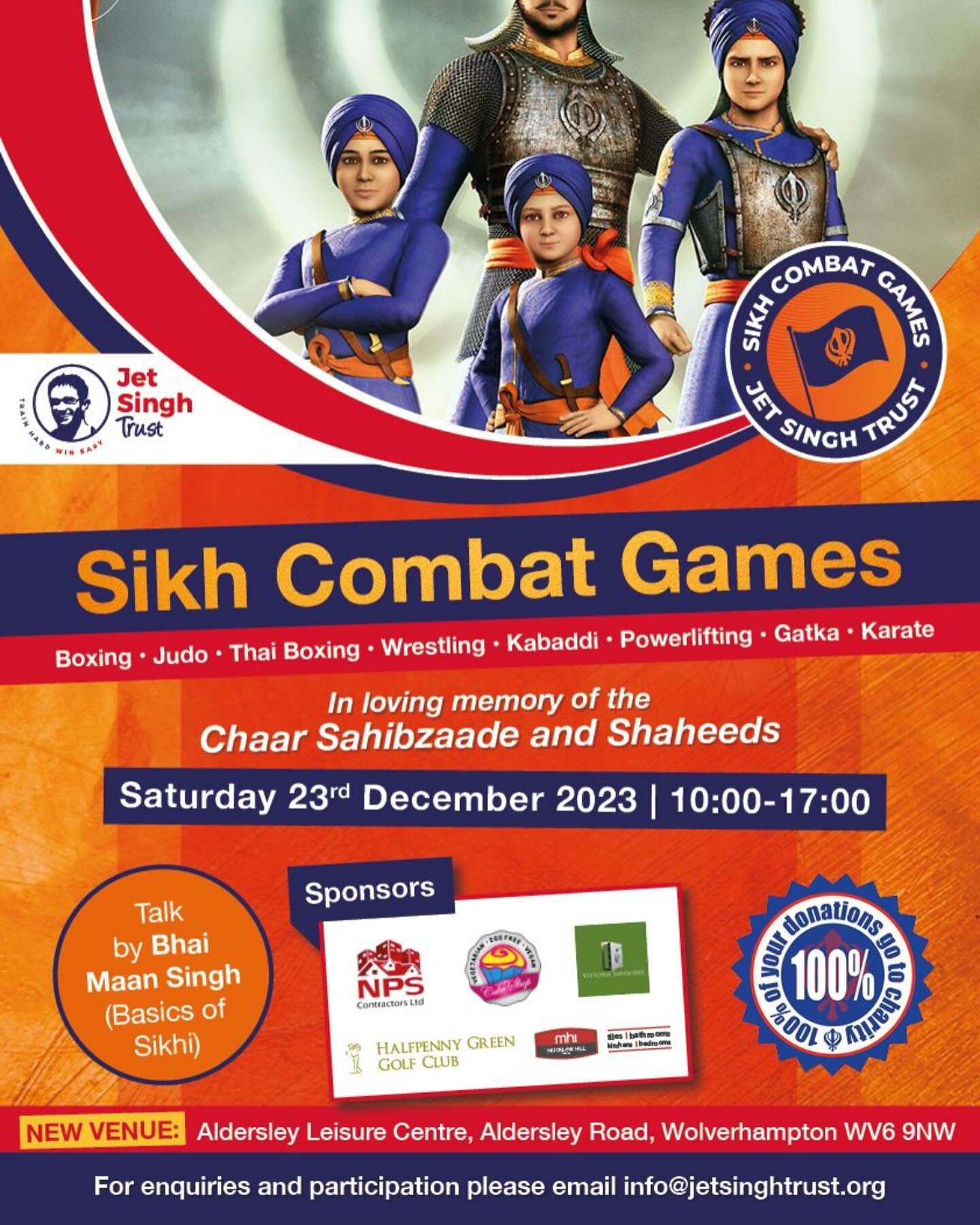 We are happy to announce the first Jet singh trust &lsquo;Sikh Combat Games&rsquo; will take place on the 23rd December in the loving of our Chaar Sahibzaade. We are all busy with Christmas but forget this time of year is also when our Guru Gobind Si