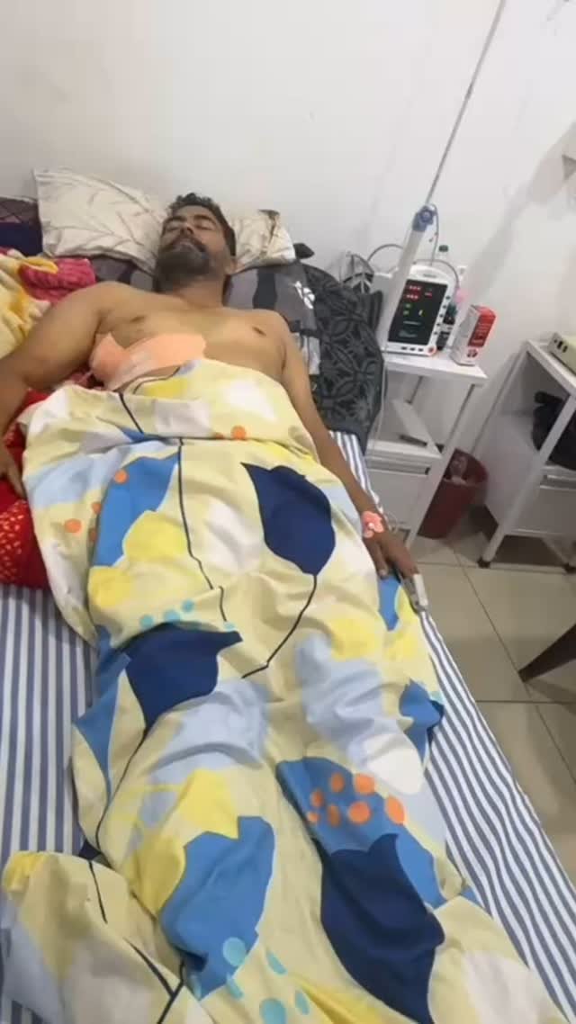 Blessed to be helping this poor gentleman who has fallen off a building and cracked his ribs and collar bone. He has young children and the only breadwinner in the family. We are blessed to be paying for his medical fees and monies to sustain the fam