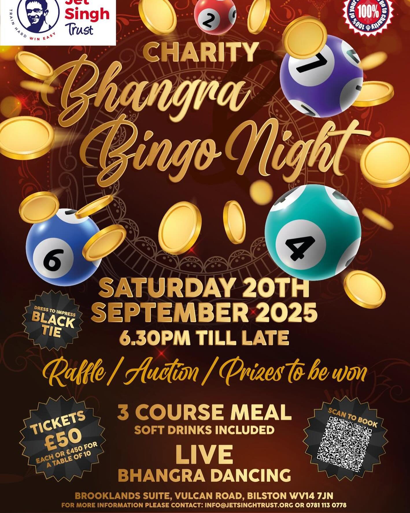 Get ready to dance, play bingo and have fun, all whilst giving to good causes. Night includes a 3 course Indian meal and soft drinks. Bingo Prizes, raffle prizes and Auction. Booking is via Eventbrite or contact us direct on info@jetsinghtrust.org . 