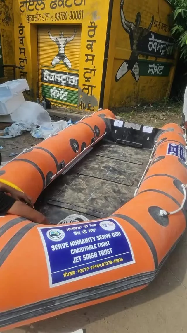 We now have a boat and a base camp has been set up for distributing aid #charity #giving #fundraising #sewa #humanity #compassion #community #donations #panjabfloods25
