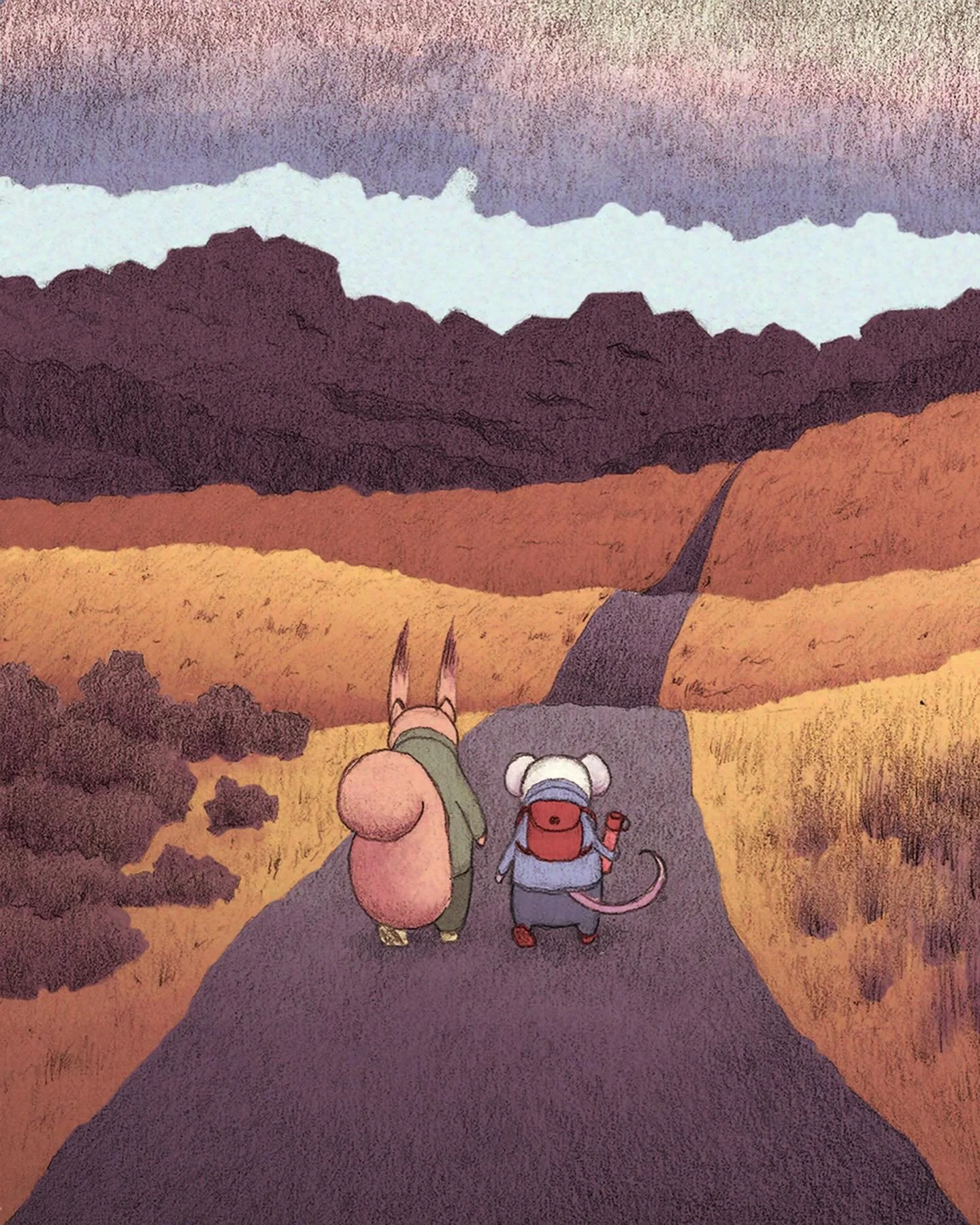 Short winter days mean beautiful afternoon skies! ⛅️

#hillwalking #cosyillustration #cosyart #redsquirrel #mouseillustration