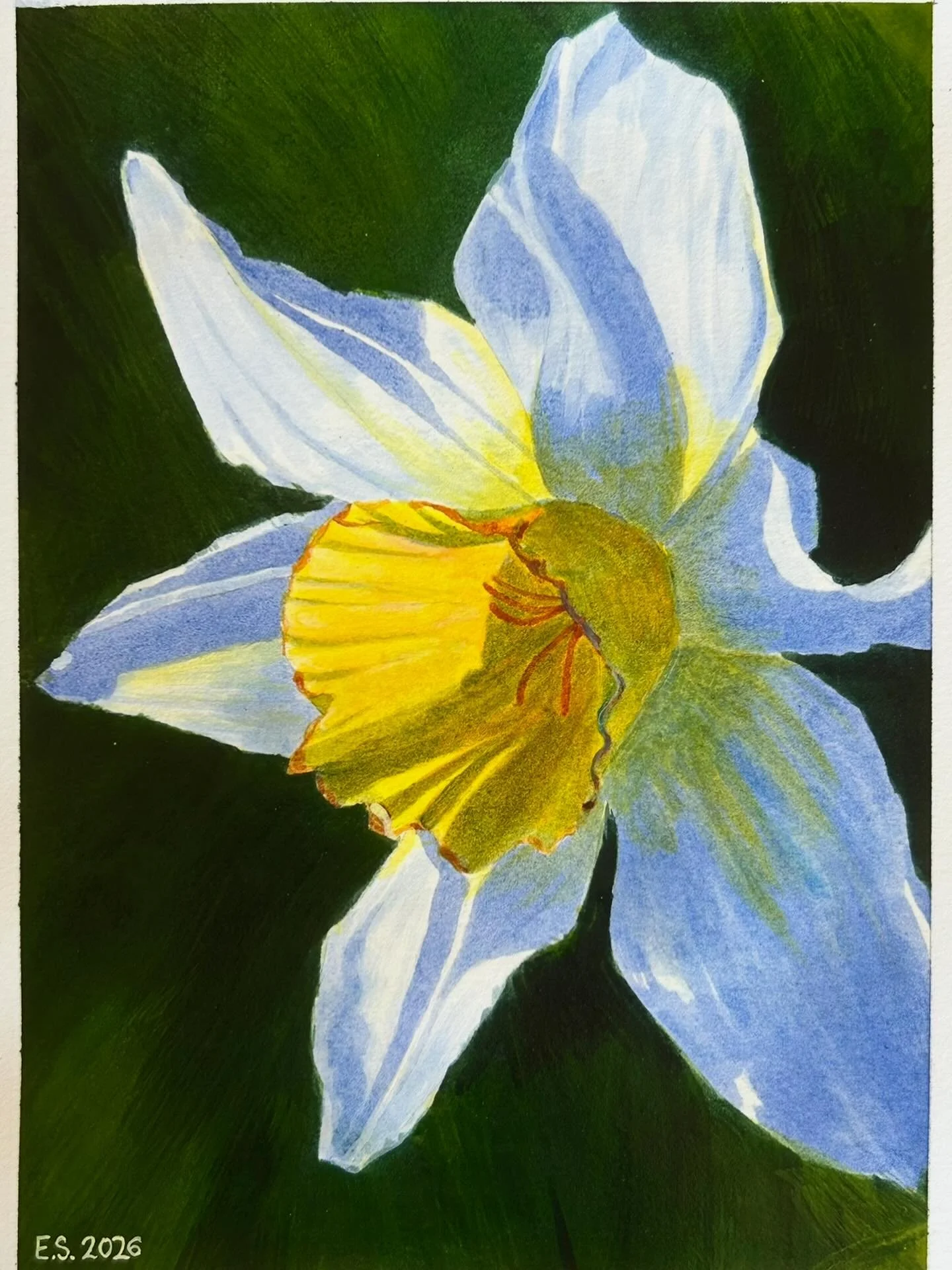 I doubted myself the entire time while making this painting, but now that it&rsquo;s finished I keep looking at it again and again because it&rsquo;s everything peaceful and light that I want all of my art to be. I know my art can vary a lot, but I h