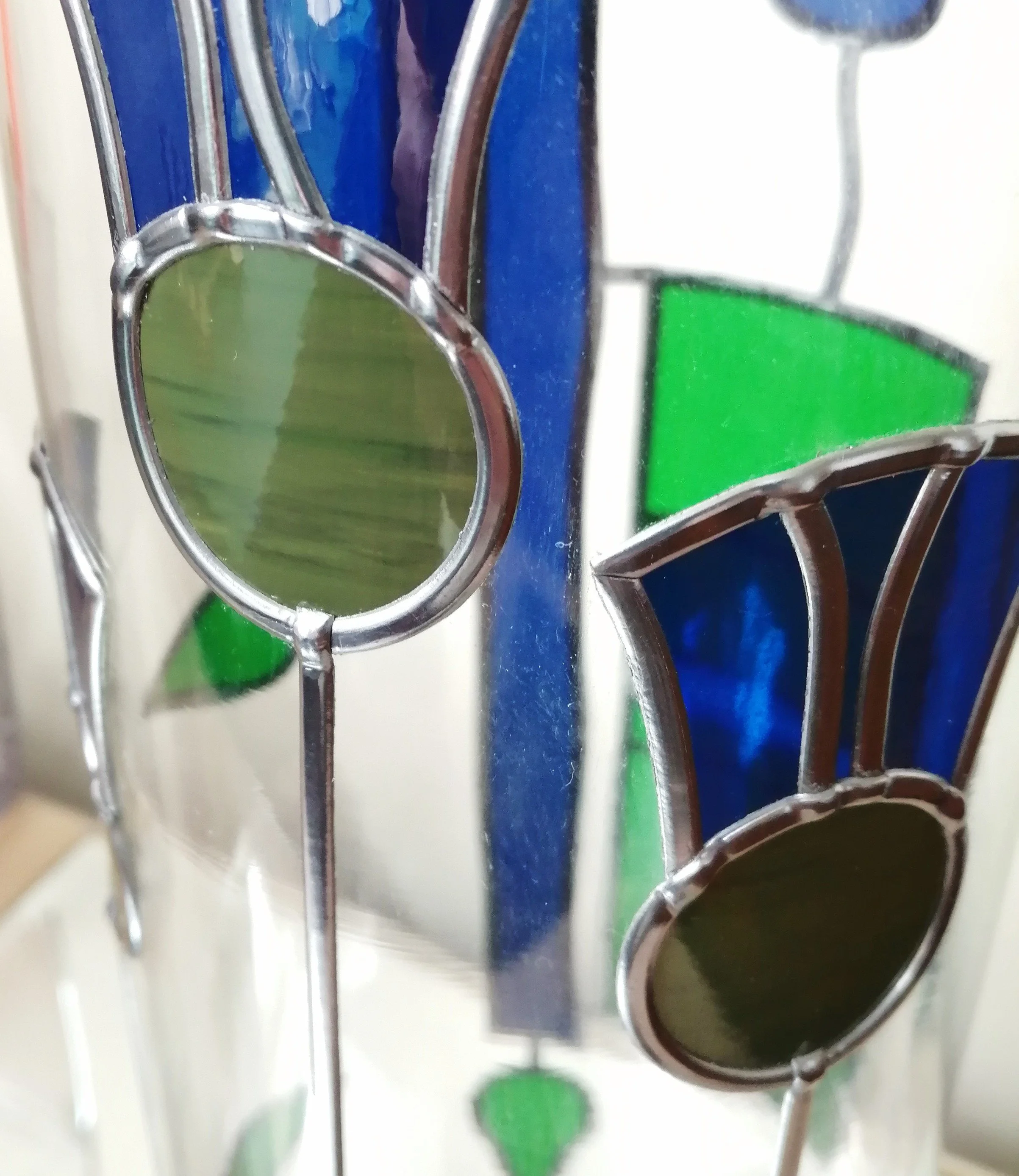 The Bonny Scottish Thistle Flower Vase with a Stained Glass Effect Hand-Leaded Design
