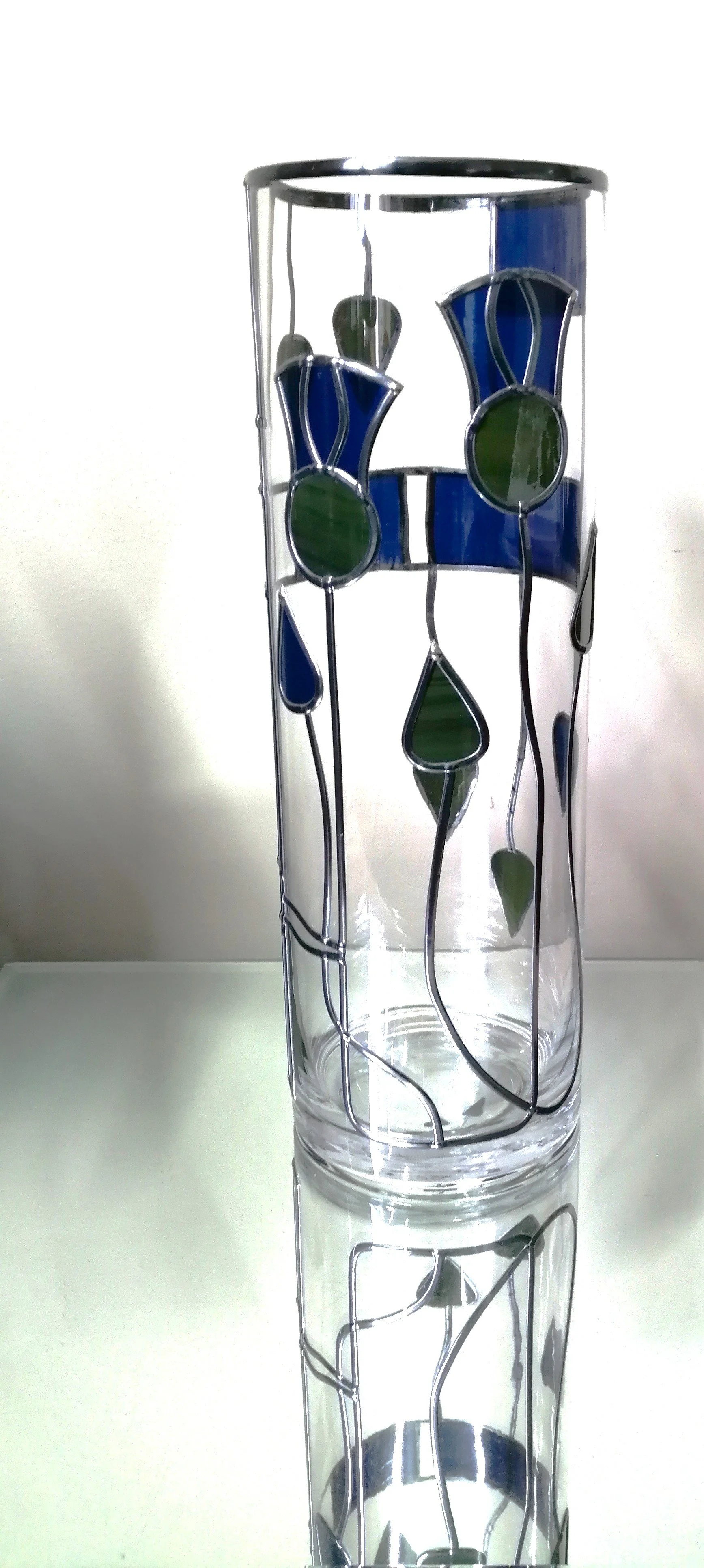 The Bonny Scottish Thistle Flower Vase with a Stained Glass Effect Hand-Leaded Design