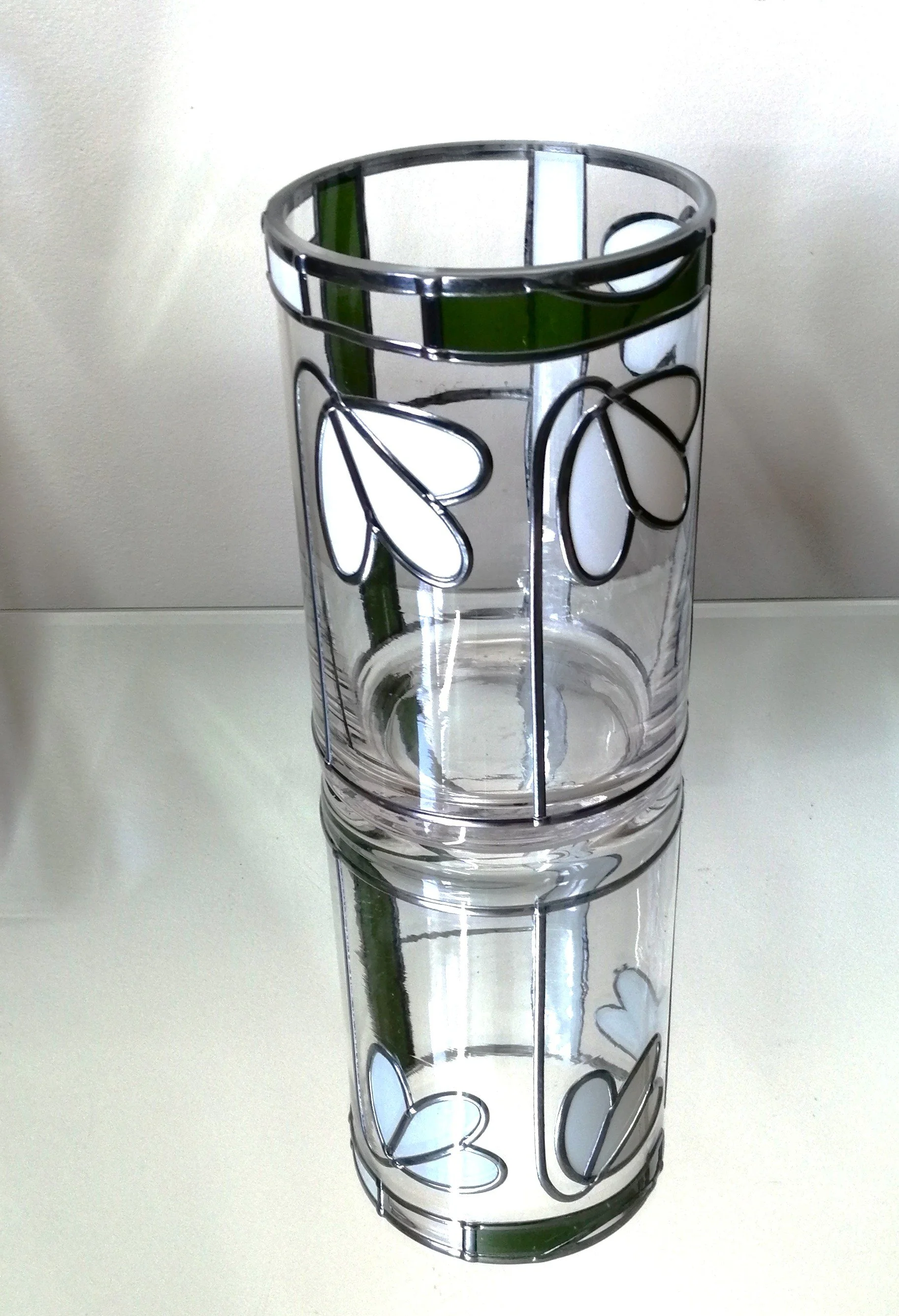 Snowdrop Stained Glass Effect Flower Vase.