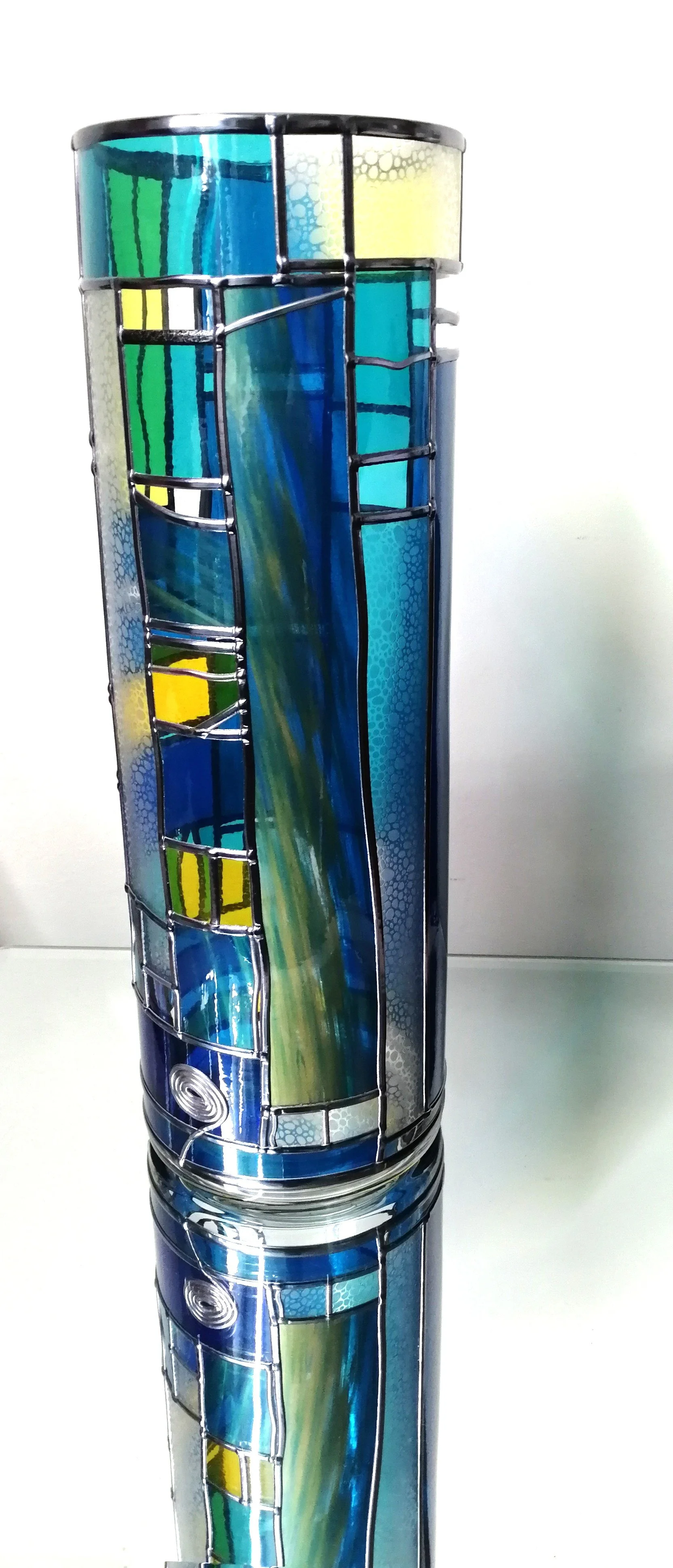 Mermaid is a Stained Glass Effect Flower Vase