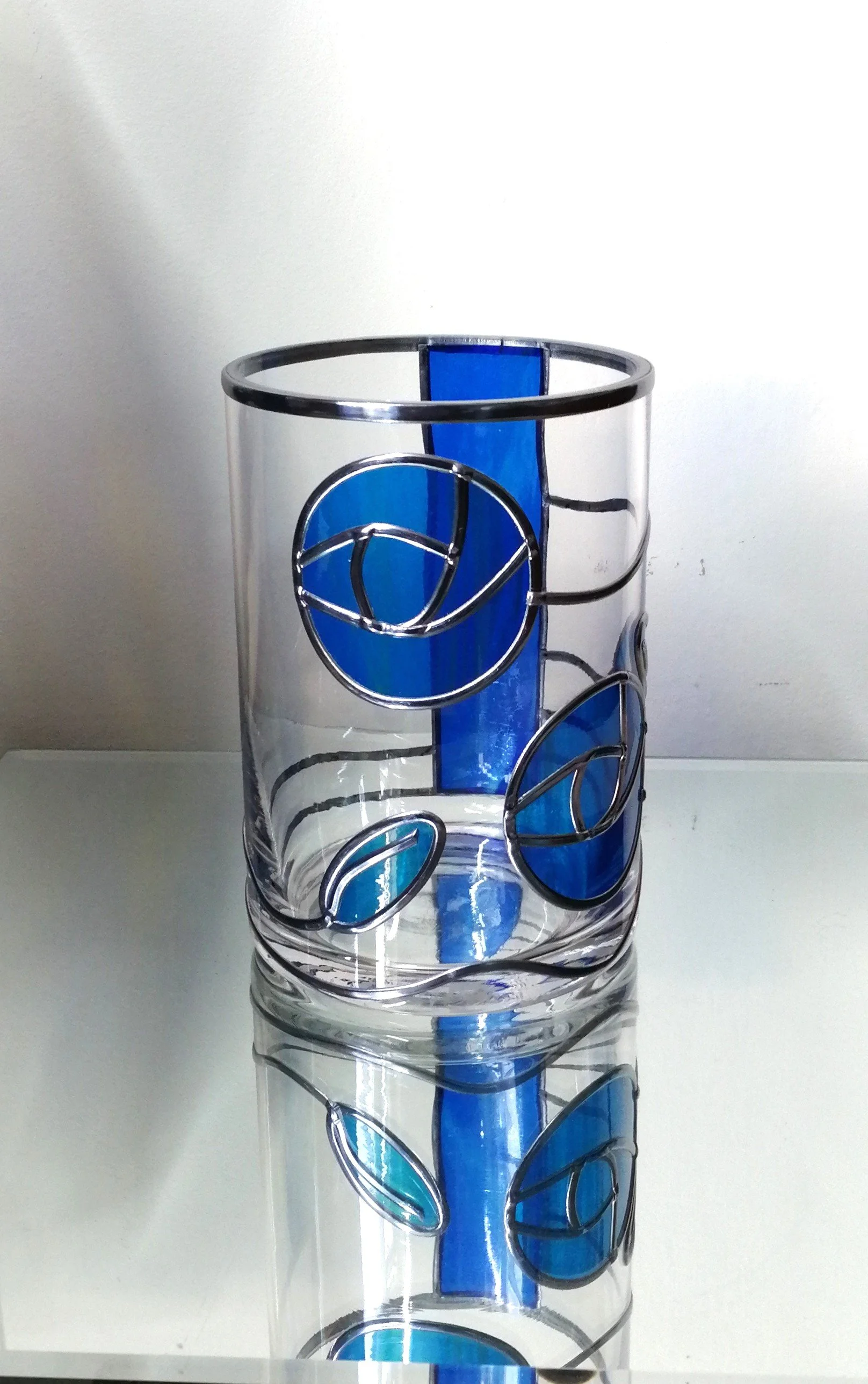 Mackintosh Delight Stained Glass Effect Flower Vase