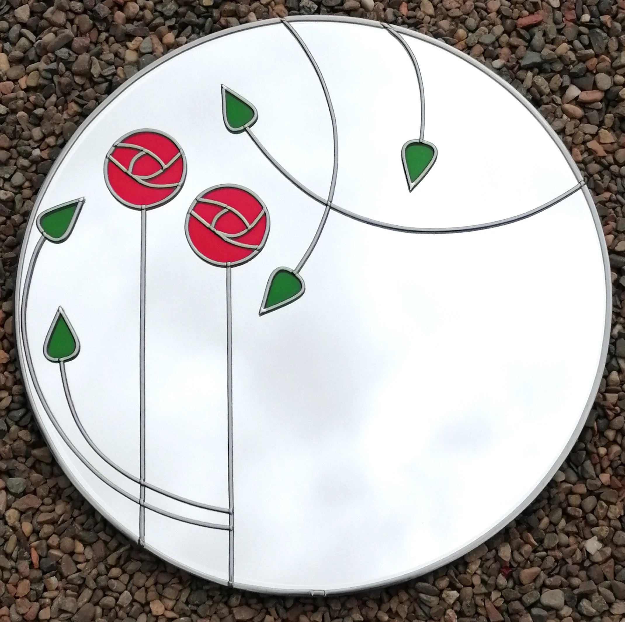 Mackintosh Love Stained Glass Effect Wall Mirror