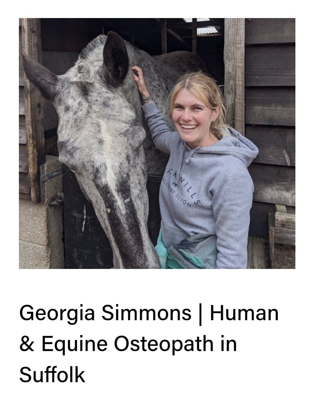 Omg!!! Exciting news 😁

Georgia has decided to start seeing HUMANS as well as all the animals they own🥳

Our very own Gee will be opening a human list at our Needham Market clinic from Wednesday 17th of August! She offers Osteopathy, Acupuncture an