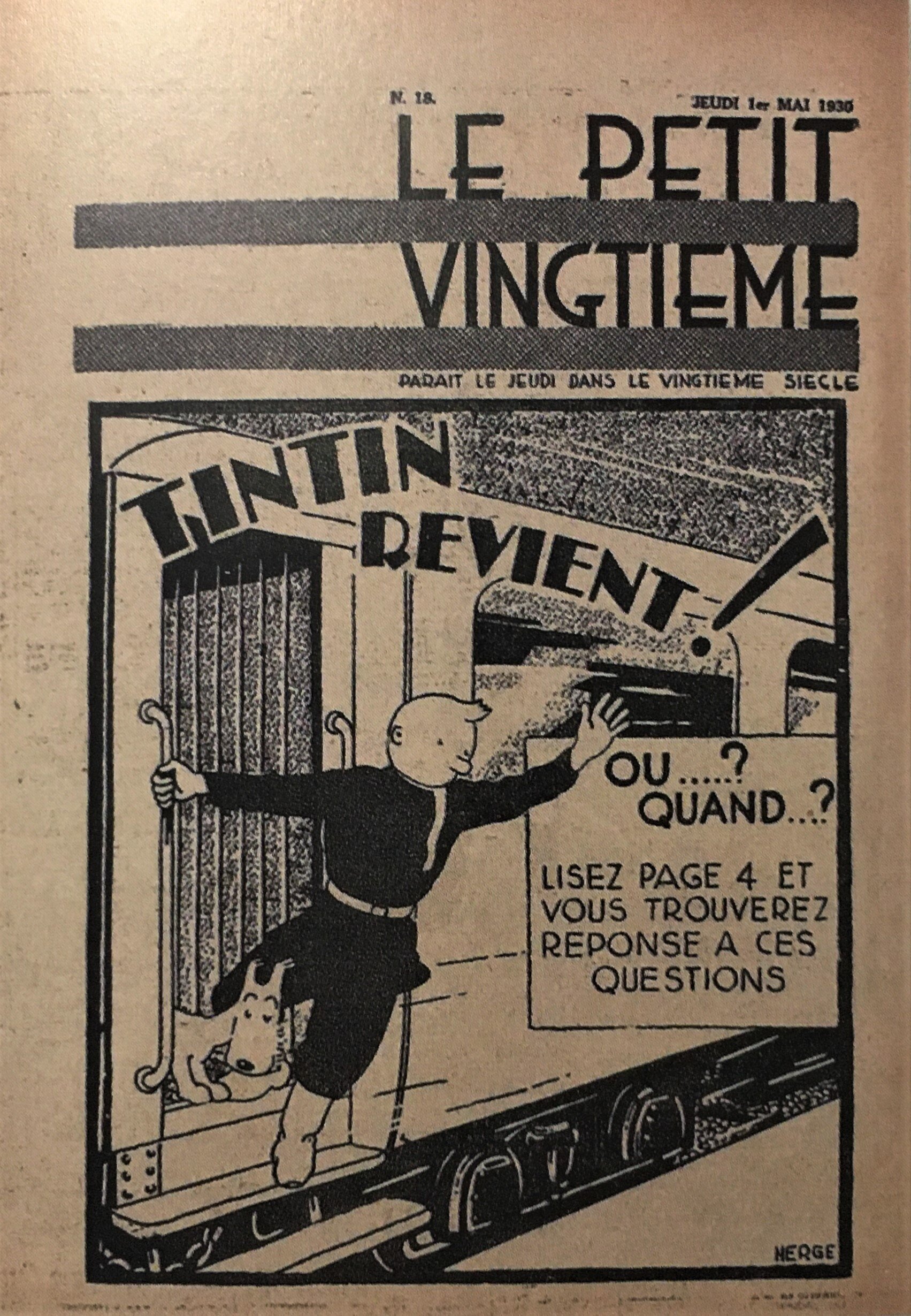  Cover of  Le Petit Vingtieme,  May 1, 1930. 