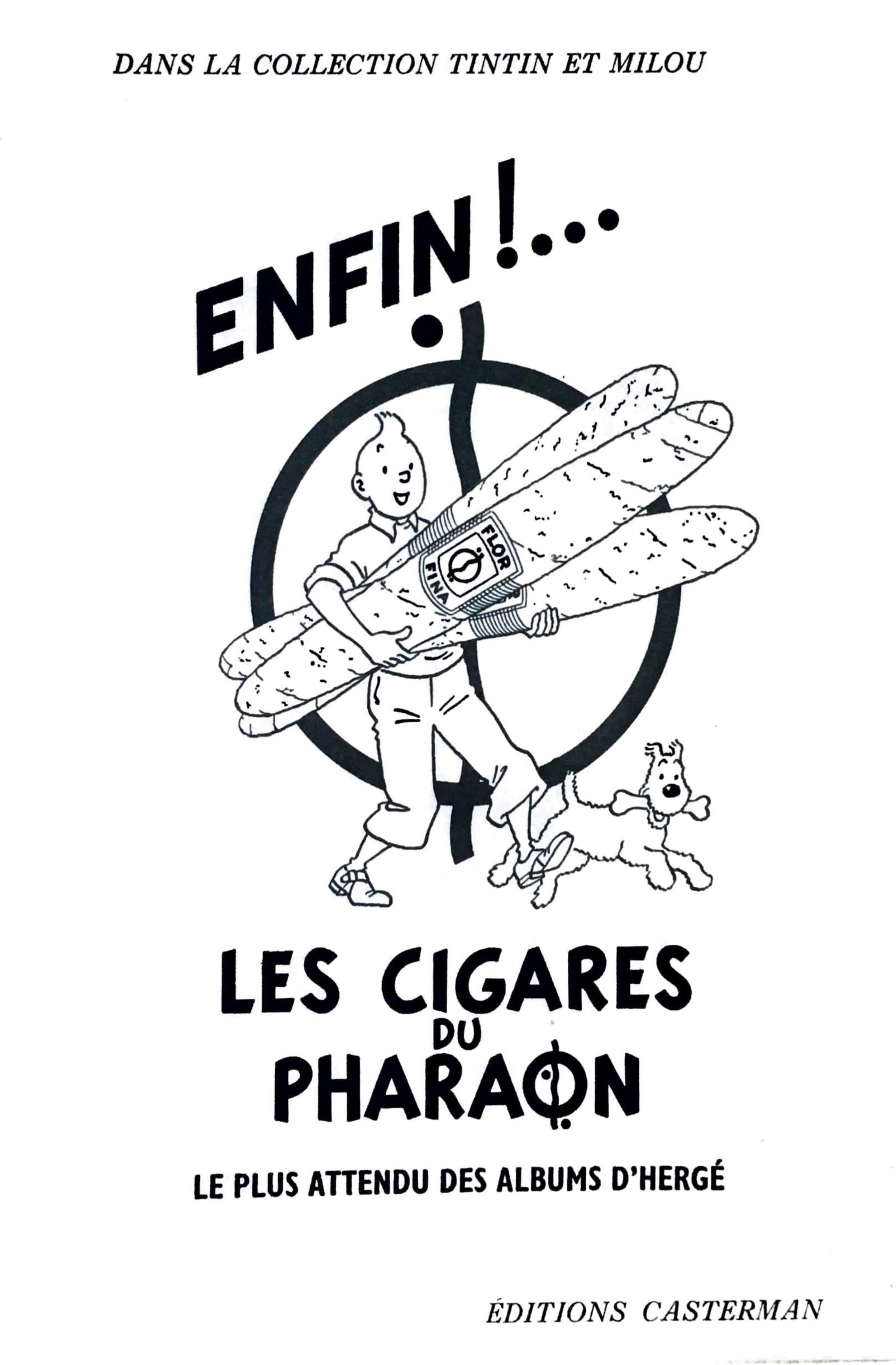  Promotional pamphlet to announce the release of Casterman’s coloured edition of ‘Cigars of the Pharaoh’ in 1955.  