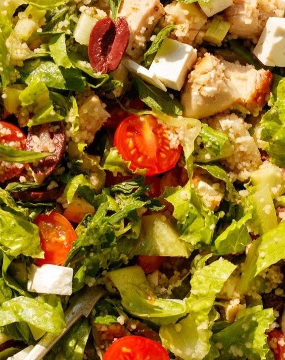 Fresh, healthy, and colorful ingredients in a salad from Radish Kitchen.