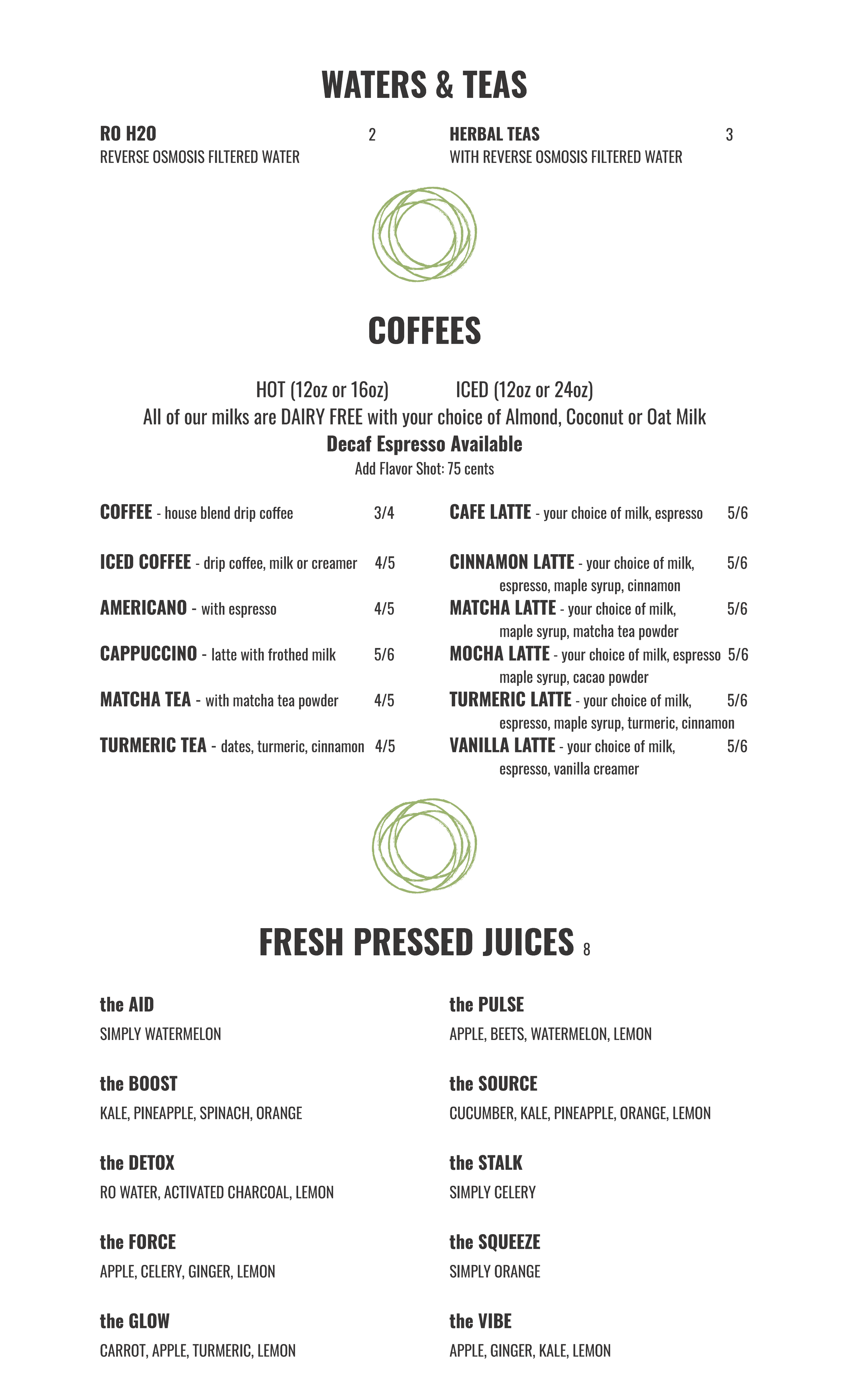 MENU — the Fuel