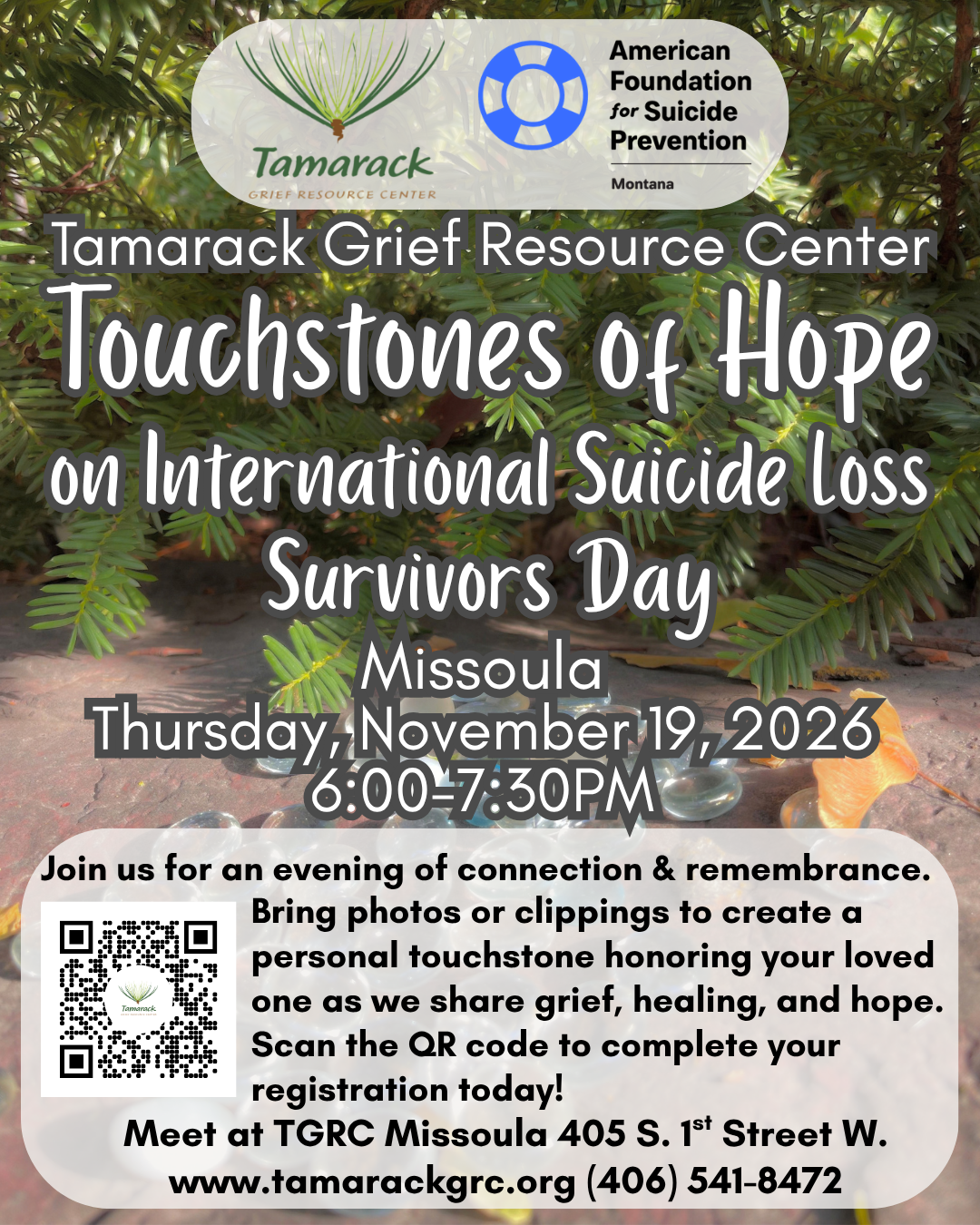 Touch Stones of Hope On International Suicide Loss Survivors Day - Missoula 