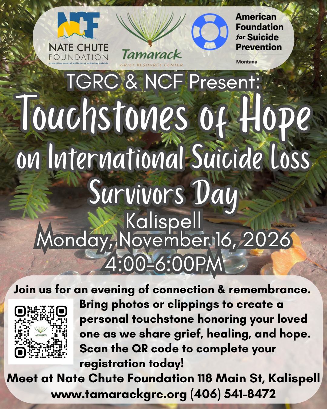 Touch Stones of Hope On International Suicide Loss Survivors Day - Kalispell