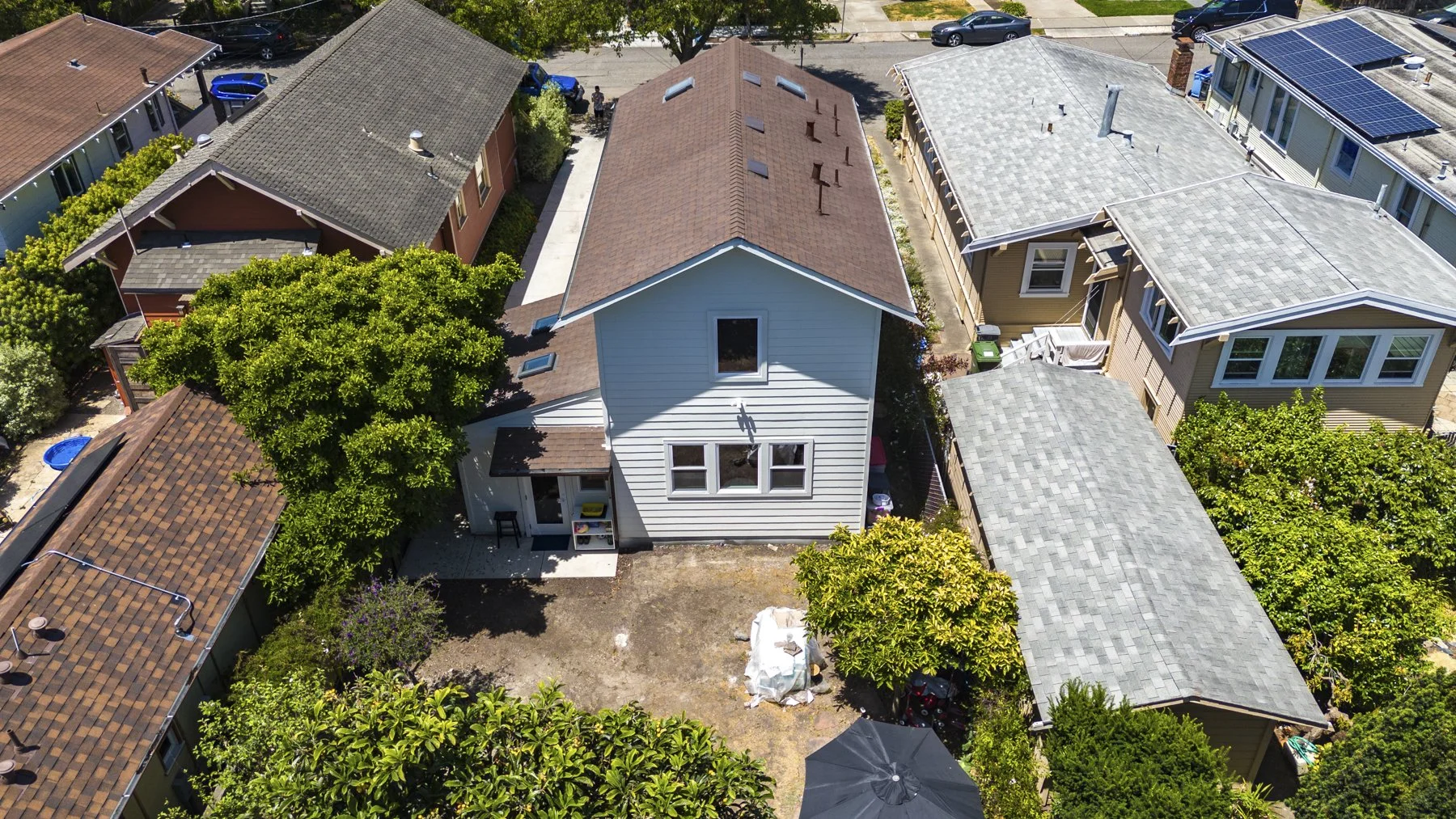 Two story backyard addition and a one story mudroom in Berkeley