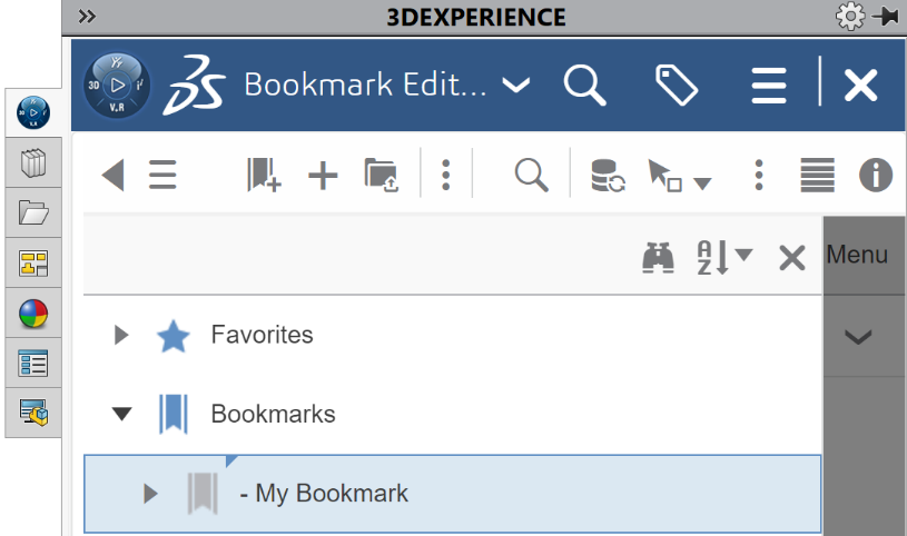 23 - SOLIDWORKS Task Pane - 3DEXPERIENCE Tab - Bookmark Editor.png