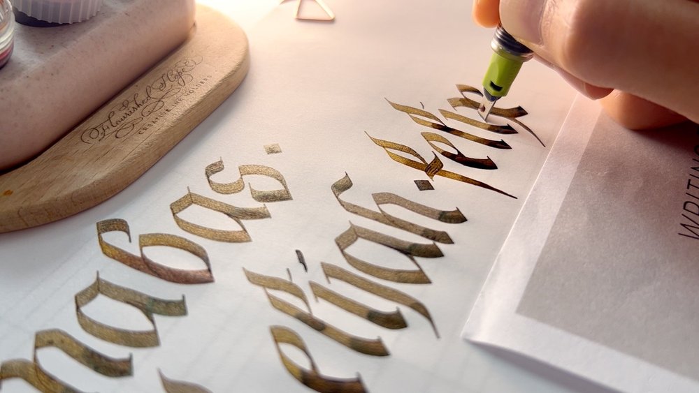 Blackletter 3.8mm Guide sheets — Flourished Hope