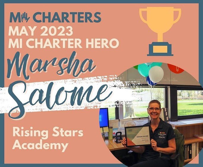@charterschools May #MiCharterHero, is our very own Marsha Salome! Her unique role as both an all-star parent and team member makes her contribitions to RSA truly special. Marsha&rsquo;s nominator speaks of her supportive and welcoming presence, call