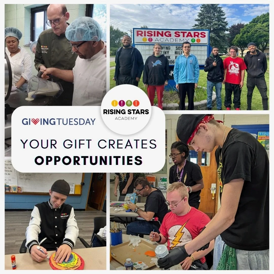 🎁 Make a Difference This Giving Tuesday!

Our students at Rising Stars Academy are working hard to master life skills and build confidence. Your generosity makes it possible to provide the tools they need to thrive.

💡 Here&rsquo;s how you can help