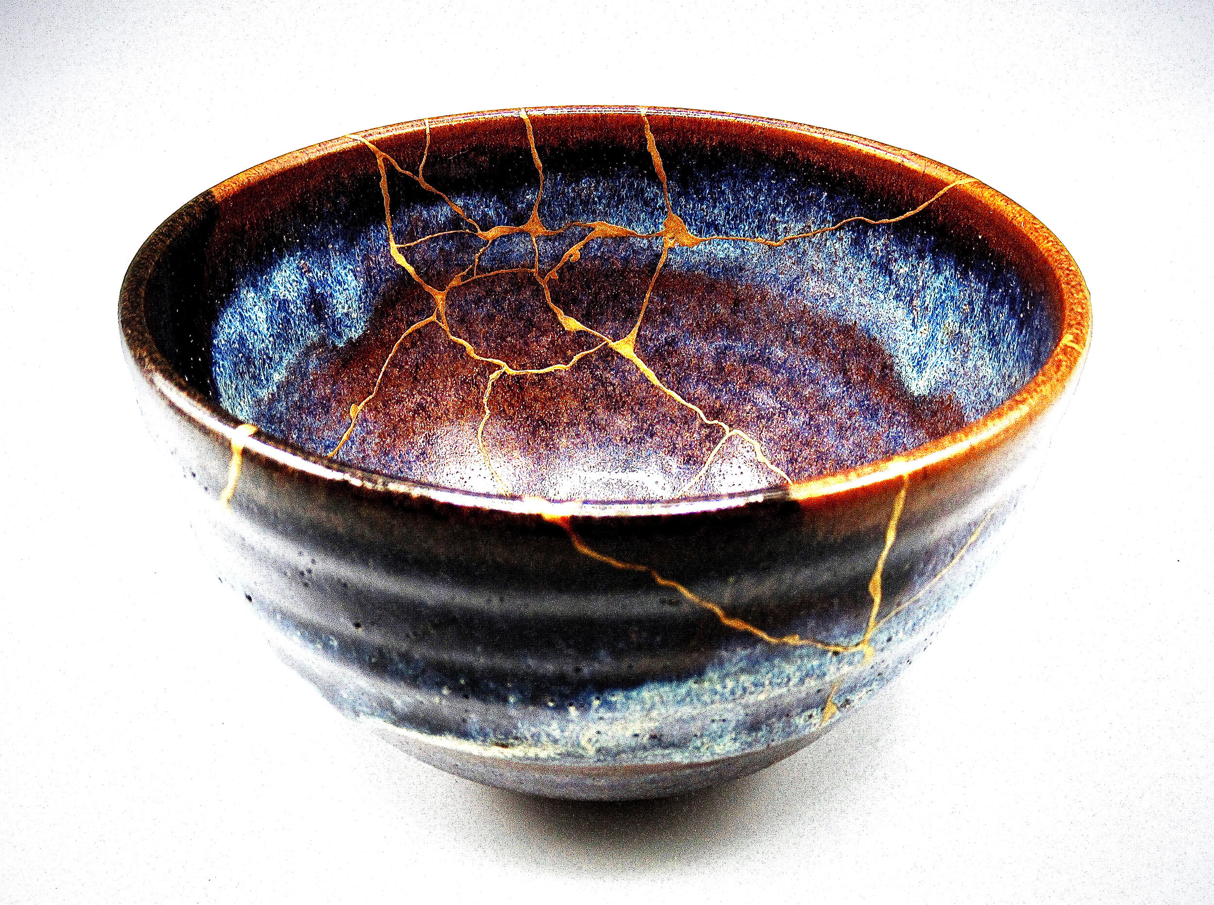 Authentic Kintsugi Pottery Black glaze
