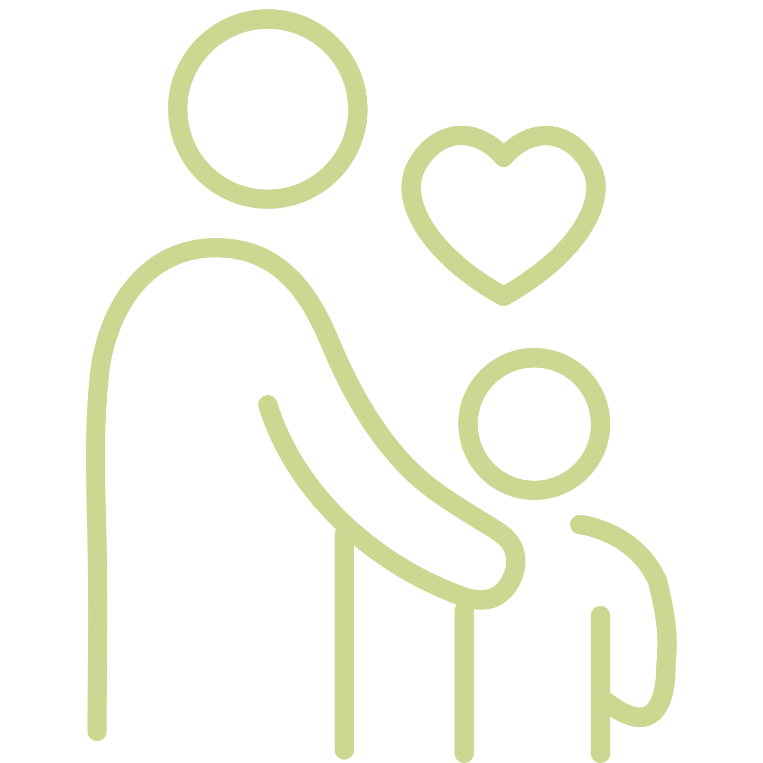 Icon of a parent with a child, representing SLP parent training and support.