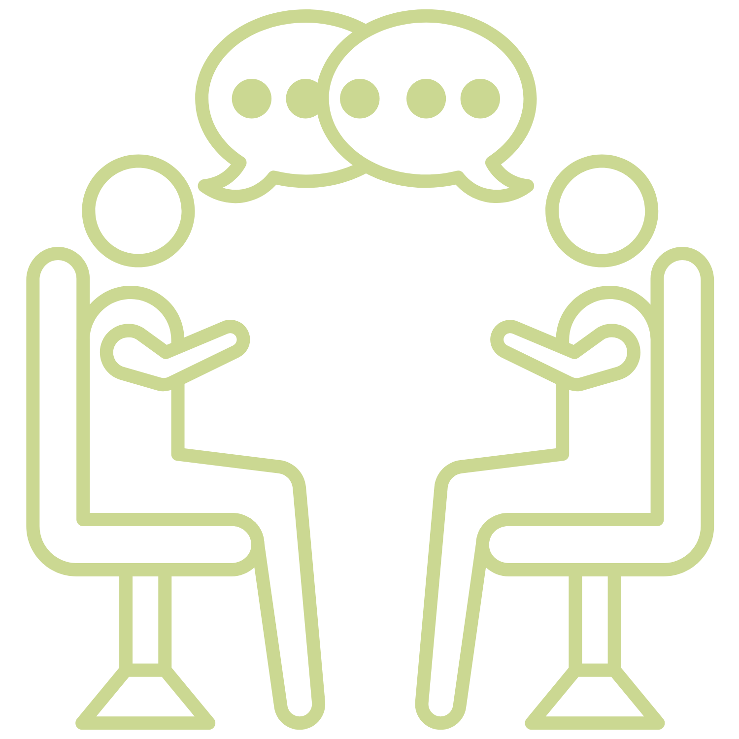 Icon showing two figures represent ABA and SLP professionals working together.