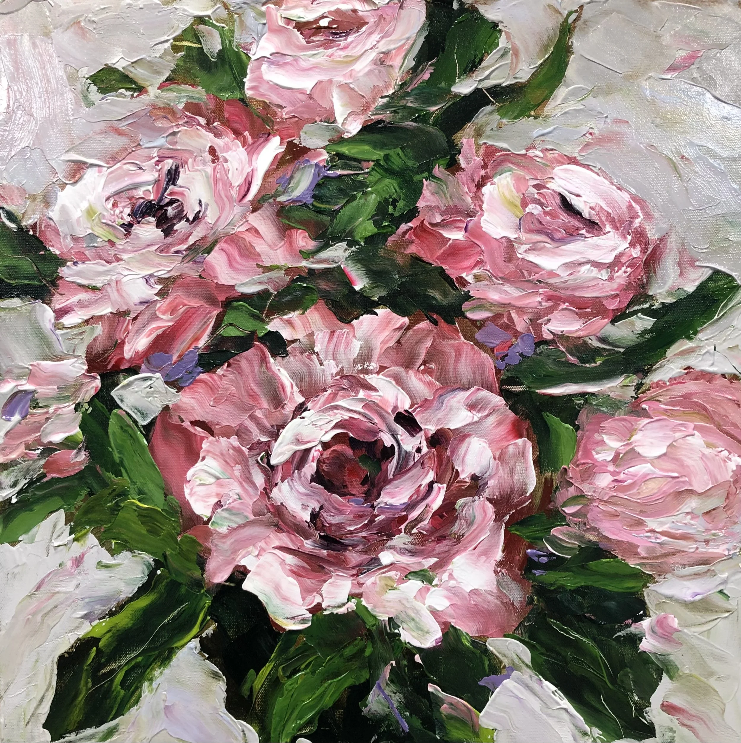 Marshmallow Blooms - 20x20in