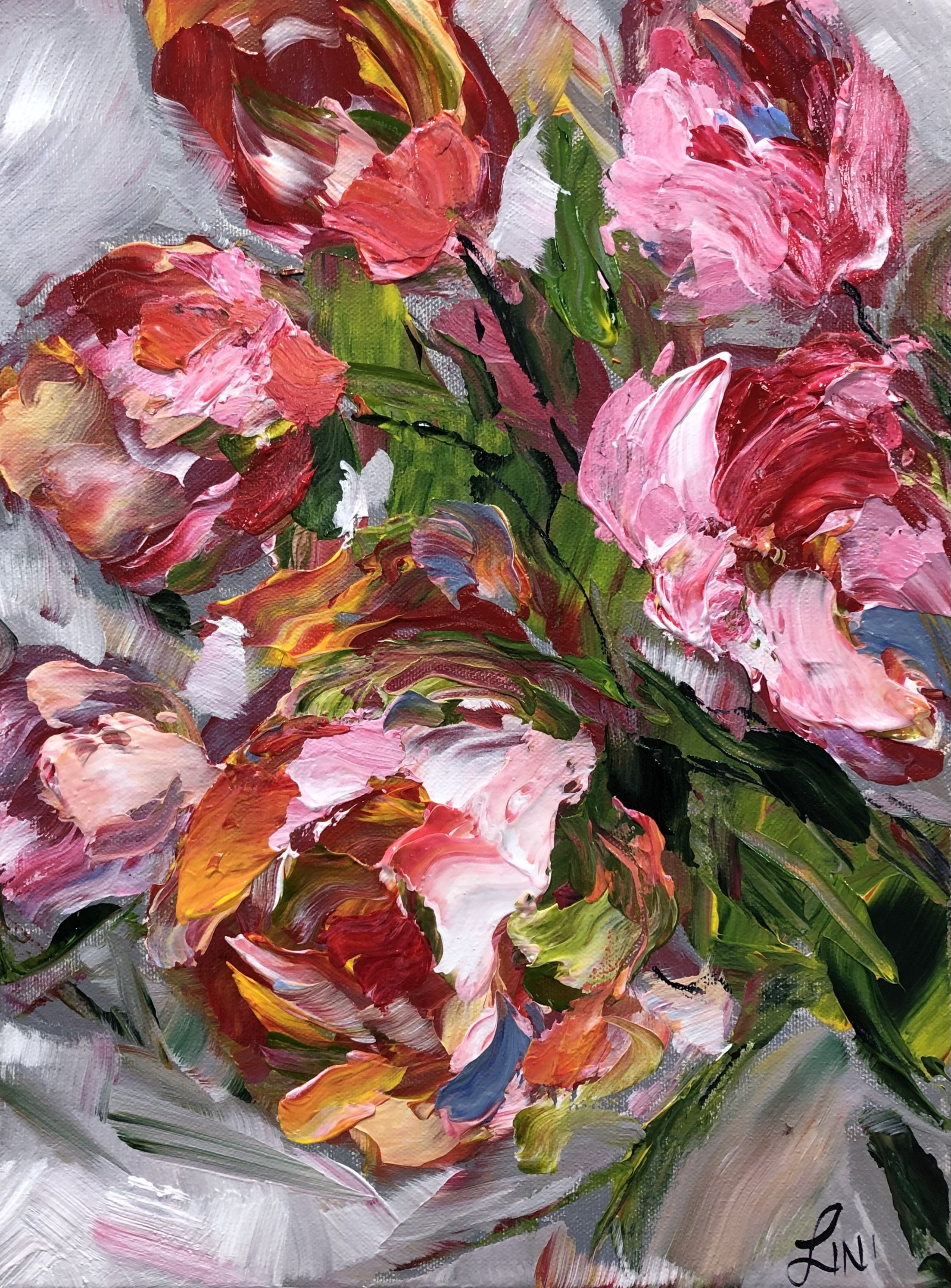 Peonies At Play - 12x16in