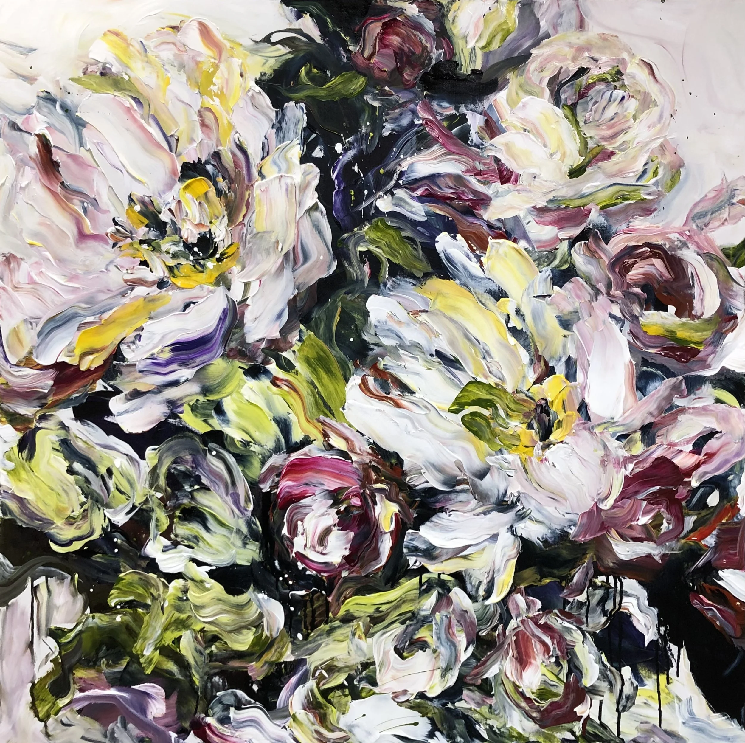 Peonies In Waiting - 40x40in