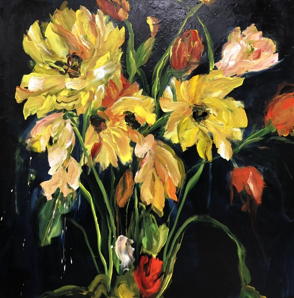 Midnight Ablaze - 50x50in framed