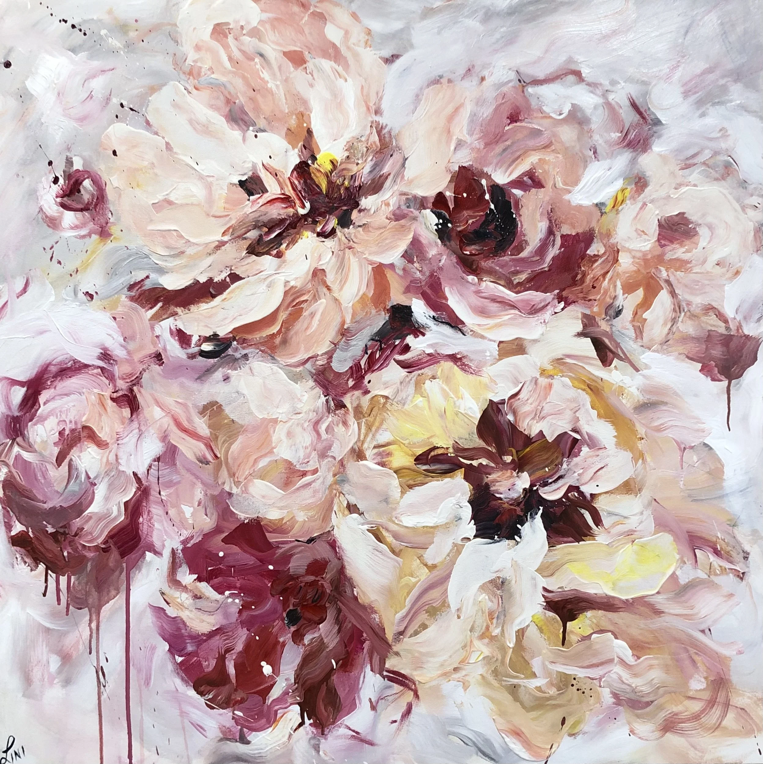 Peaches and Cream - 36x36in