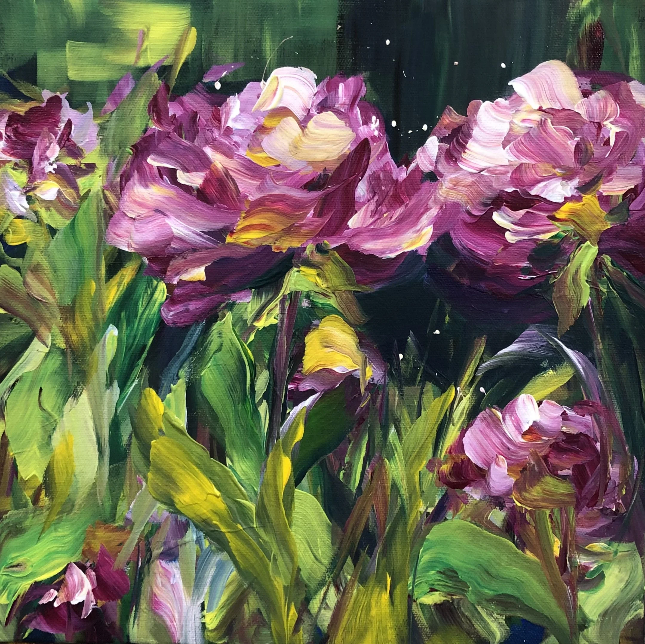 Peony Slumber - 12x12in