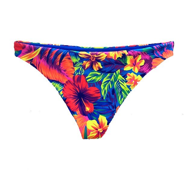Floral Beach Cheeky Reversable Bottom — Blue Sky Swimwear