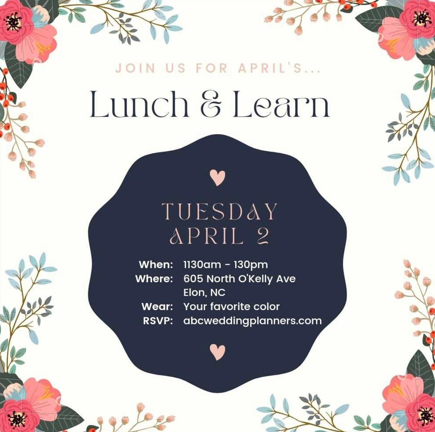 Calling all of our @abcassoc North Carolina members!

Join us for an exclusive Association of Bridal Consultants lunch &amp; learn meeting on Tuesday, April 2nd from 11:30 AM to 1:30 PM at the charming Inn at Elon @theinnatelon . Indulge in a delight