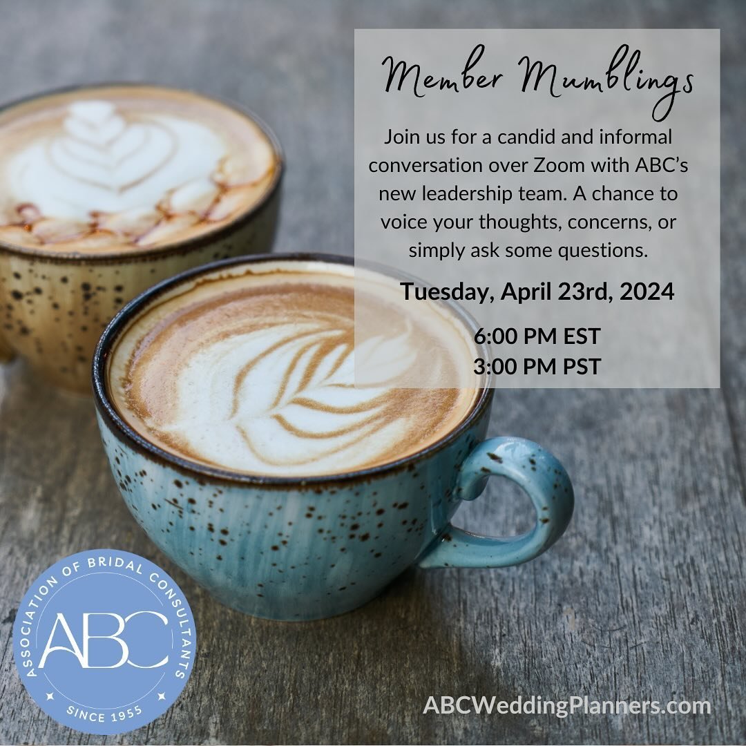 It&rsquo;s coffee time! Join us for &ldquo;Member Mumblings&rdquo; on Tuesday, April 23rd at 6:00 PM Eastern Time / 5:00 PM Central Time / 4:00 PM Mountain Time and 3:00 PM Pacific Time. (We&rsquo;ve been trying to do them at different times each mon